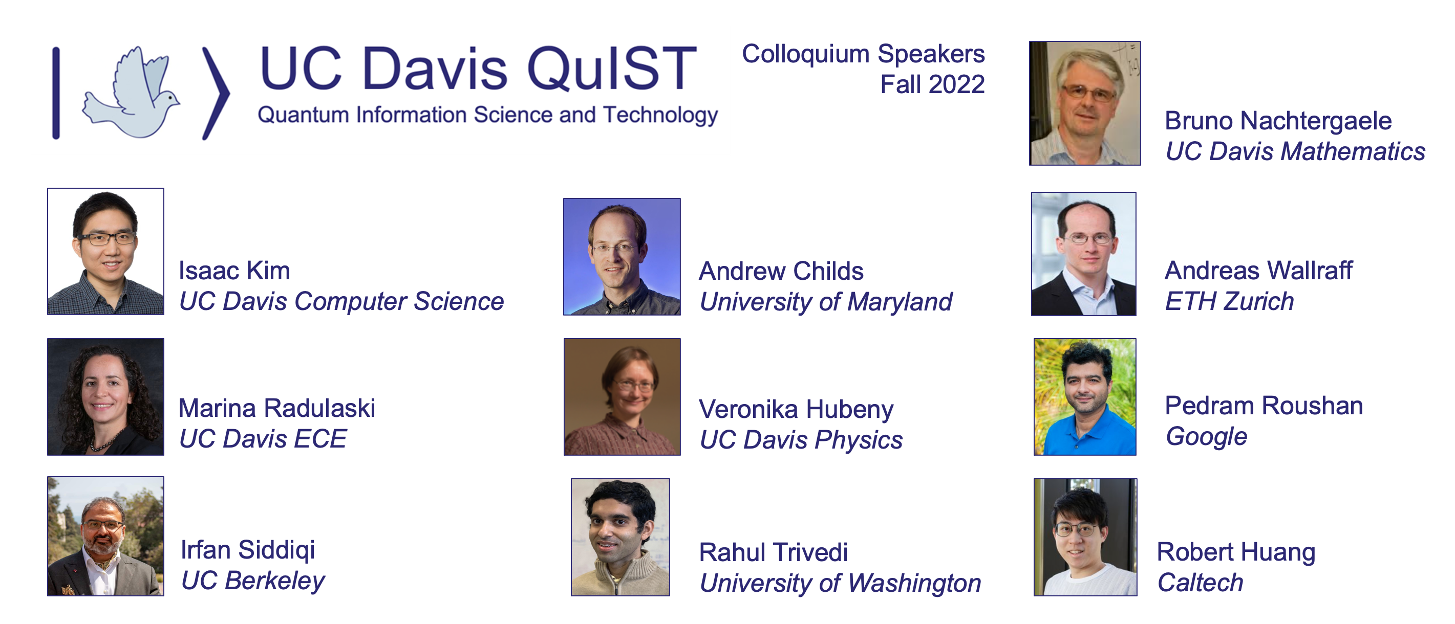 QuIST Colloquium Fall 2022 speakers